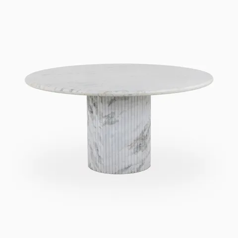 Summit Round Dining Table in White Marble, 60"
