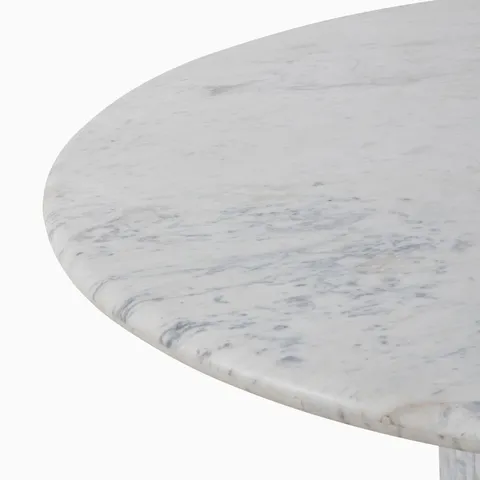 Summit Round Dining Table in White Marble, 60"