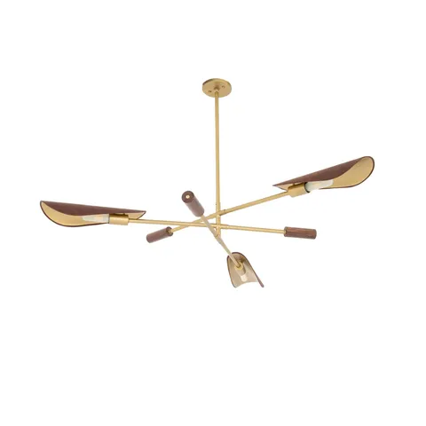 Odette Chandelier in Dark Brown Leather