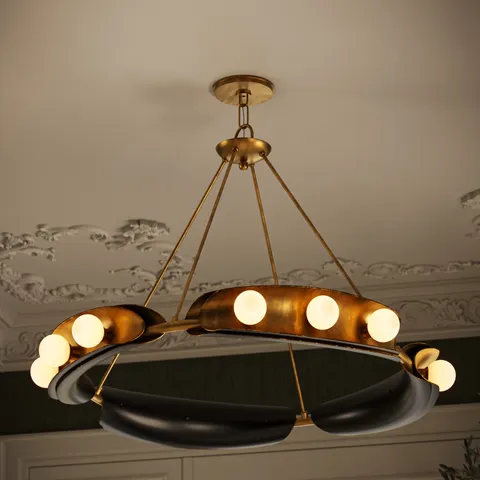 Cornelius Chandelier in Vintage Brass