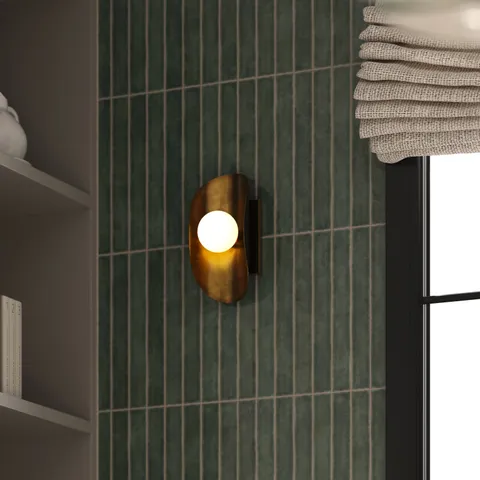 Cornelius Wall Sconce in Vintage Brass Bronze Accents
