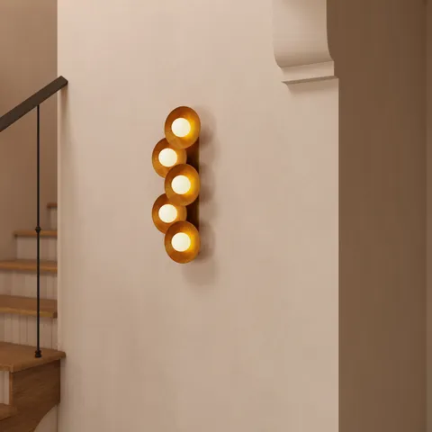 Cressida 5-Light Wall Sconce in Vintage Gold Leaf