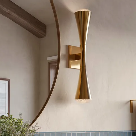 Garnet Wall Sconce in Vintage Brass