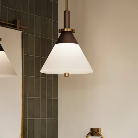 Lennie 12" Pendant in Patina Brass/Bronze