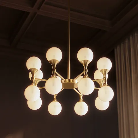Nicholson Chandelier in Aged Brass