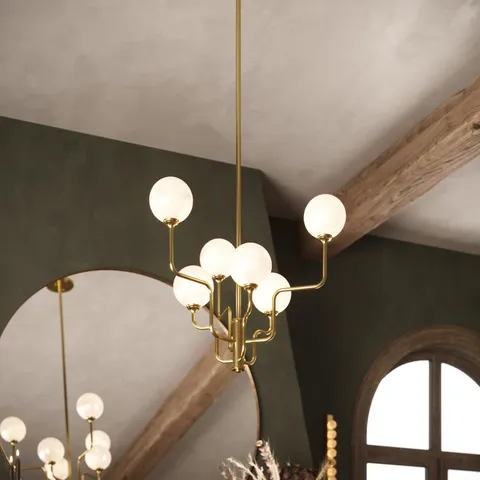 Perola Chandelier In Vintage Gold Leaf