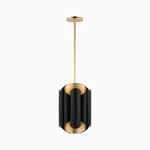 Cillian Pendant In Gold Leaf/Black