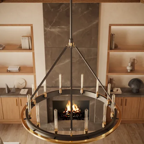 Clement Chandelier In Aged Old Bronze
