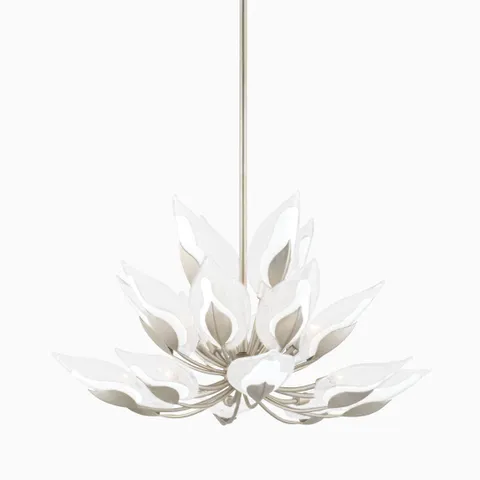 Magnolia Chandelier In Silver Leaf