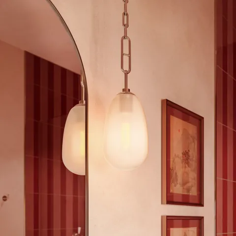 Runa 9" Pendant In Polished Nickel
