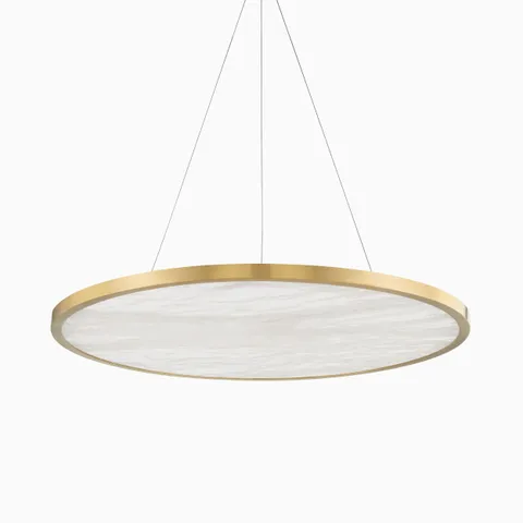 Kennie 36" Chandelier in Aged Brass