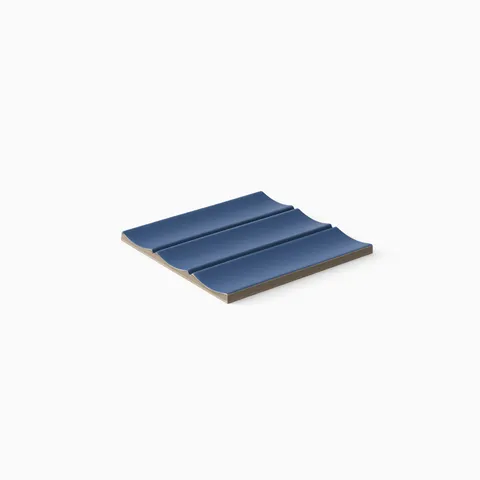 Alessio 4.5 x 9 Fluted Matte in Blu Sample