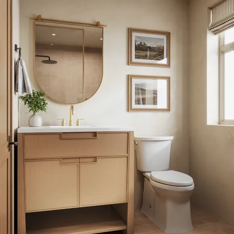 Delilah 36" Single Vanity in Seaside Oak with 3 cm White Zeus Quartz Top