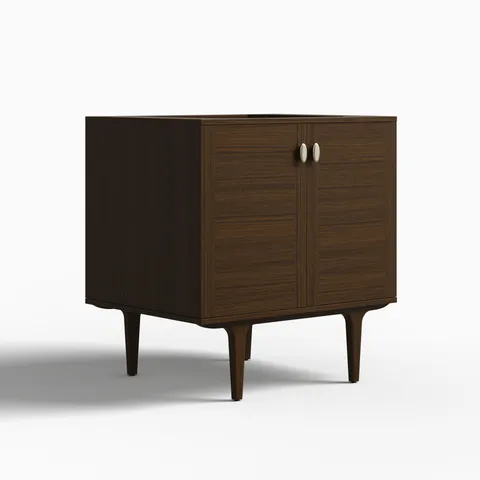 Demi 30" Single Vanity Cabinet in Mid-Century Walnut