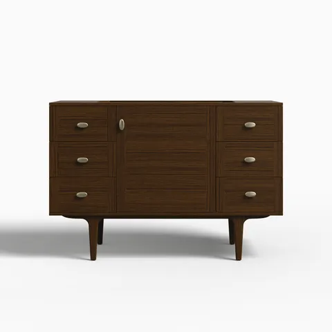 Demi 48" Single Vanity Cabinet in Mid-Century Walnut
