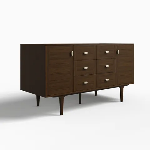 Demi 60" Double Vanity Cabinet in Mid-Century Walnut