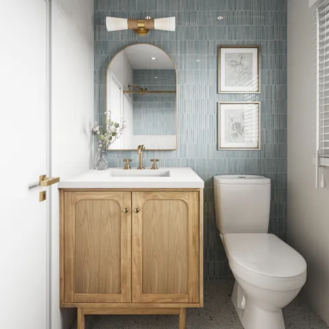 Abigail 30" Single Vanity in Light Natural Oak with 3 cm White Zeus Quartz Top