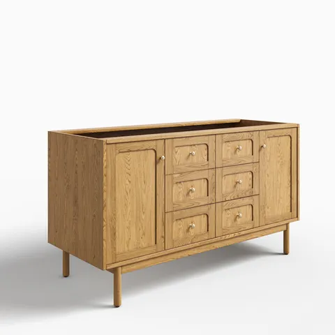 Abigail 60" Single Vanity Cabinet in Light Natural Oak