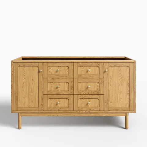 Abigail 60" Single Vanity Cabinet in Light Natural Oak