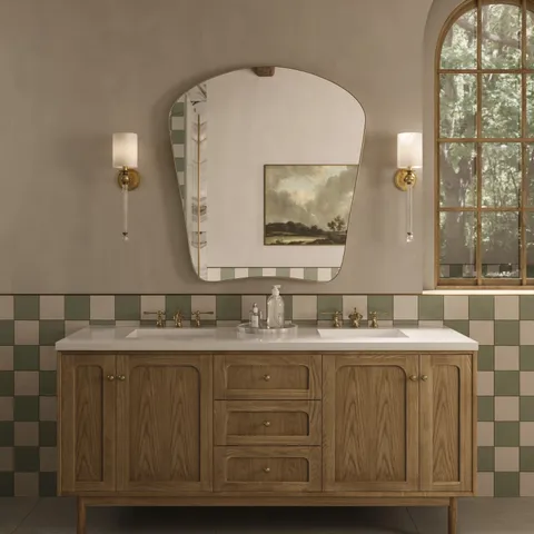 Abigail 72" Double Vanity in Light Natural Oak with 3 cm White Zeus Quartz Top