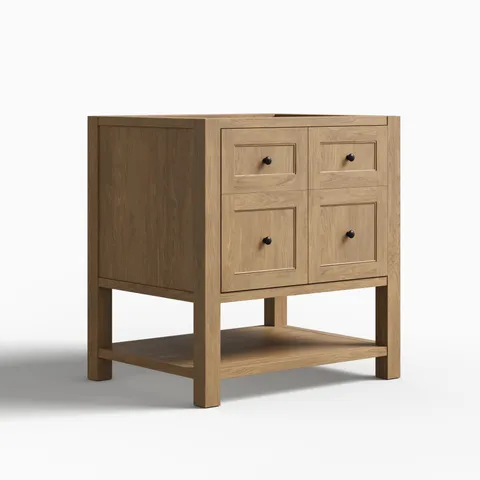 Bridgette 30" Single Vanity Cabinet in Light Natural Oak
