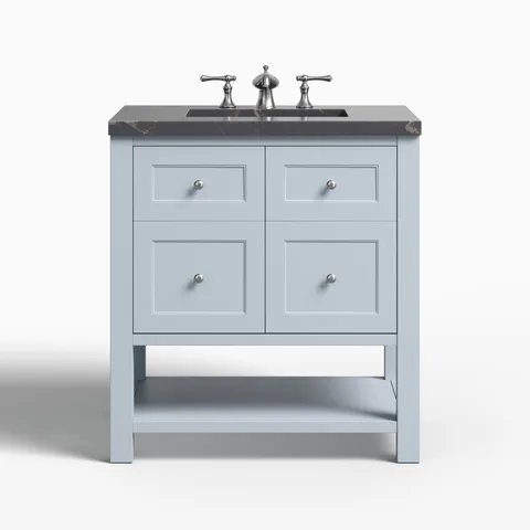 Bridgette 30" Single Vanity in Serenity Blue with 3 cm Parisien Bleu Quartz Top