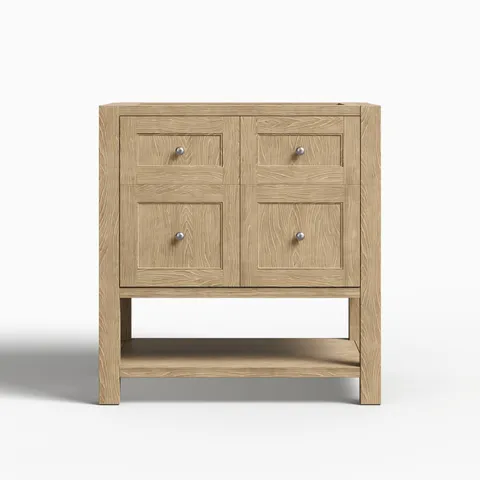 Bridgette 30" Single Vanity Cabinet in Whitewashed Oak