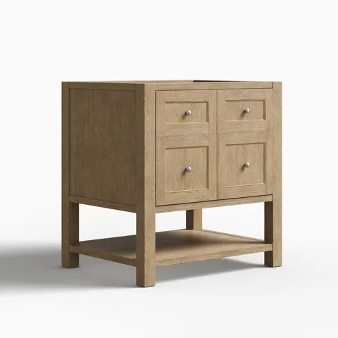 Bridgette 30" Single Vanity Cabinet in Whitewashed Oak