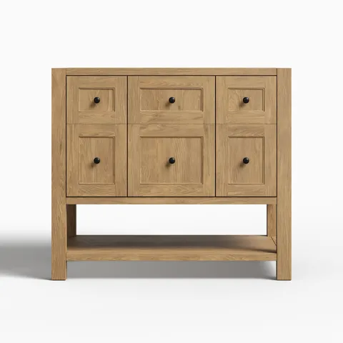Bridgette 36" Single Vanity Cabinet in Light Natural Oak