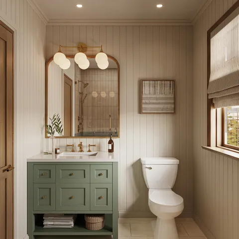 Bridgette 36" Single Vanity in Smokey Celadon with 3 cm White Zeus Quartz Top