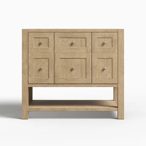 Bridgette 36" Single Vanity Cabinet in Whitewashed Oak