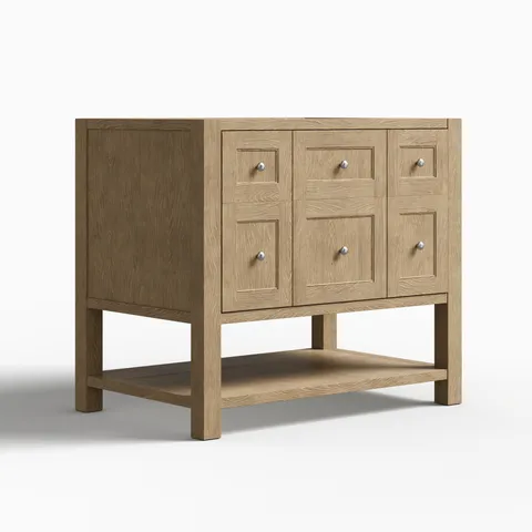 Bridgette 36" Single Vanity Cabinet in Whitewashed Oak