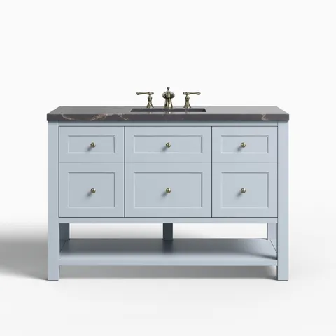 Bridgette 48" Single Vanity in Serenity Blue with 3 cm Parisien Bleu Quartz Top