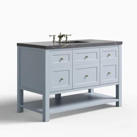 Bridgette 48" Single Vanity in Serenity Blue with 3 cm Parisien Bleu Quartz Top