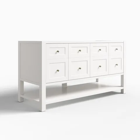 Bridgette 60" Double Vanity Cabinet in Bright White