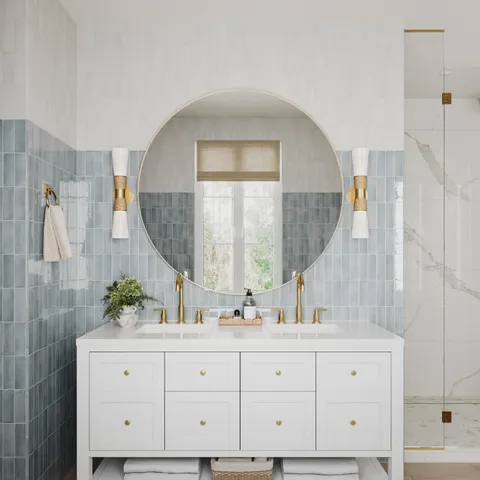 Bridgette 60" Double Vanity in Bright White with 3 cm White Zeus Quartz Top