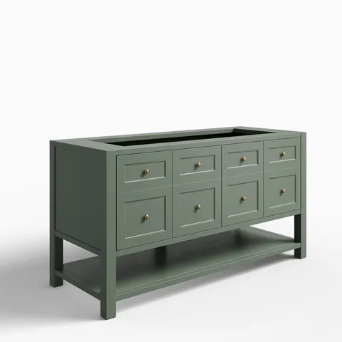 Bridgette 60" Double Vanity Cabinet in Smokey Celadon