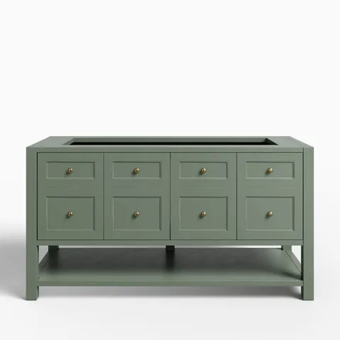 Bridgette 60" Double Vanity Cabinet in Smokey Celadon