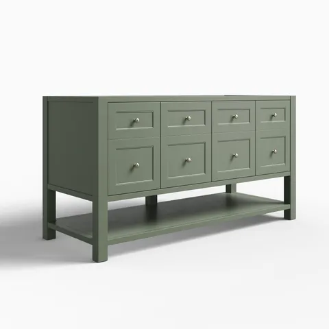 Bridgette 60" Double Vanity Cabinet in Smokey Celadon