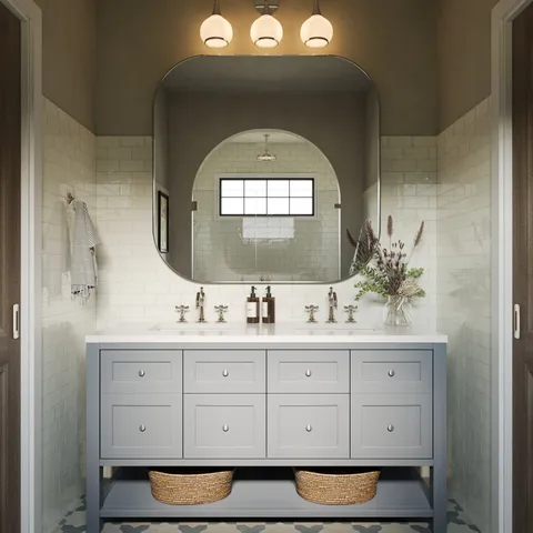 Bridgette 60" Double Vanity in Serenity Blue with 3 cm White Zeus Quartz Top