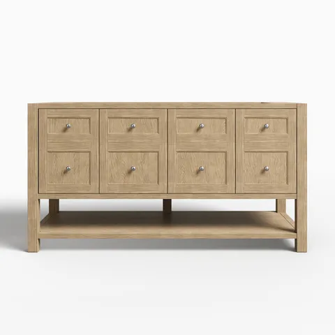Bridgette 60" Single Vanity Cabinet in Whitewashed Oak