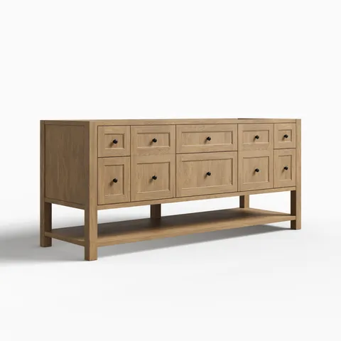 Bridgette 72" Double Vanity Cabinet in Light Natural Oak