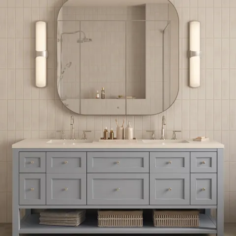 Bridgette 72" Double Vanity in Serenity Blue with 3 cm White Zeus Quartz Top
