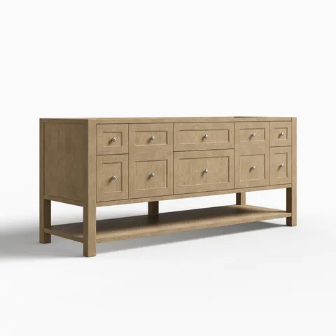 Bridgette 72" Double Vanity Cabinet in Whitewashed Oak