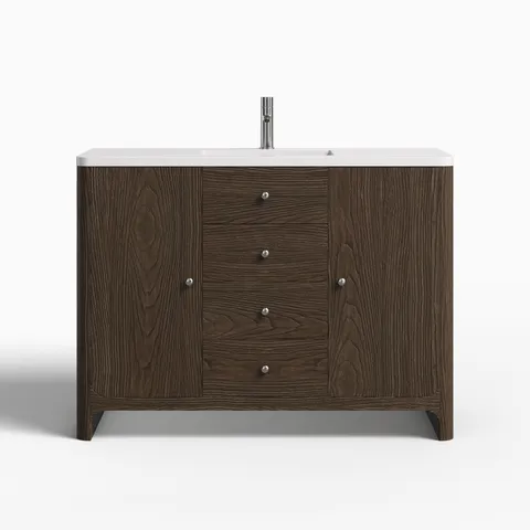 Colton 48" Single Vanity in Sable with 3 cm White Zeus Quartz Top