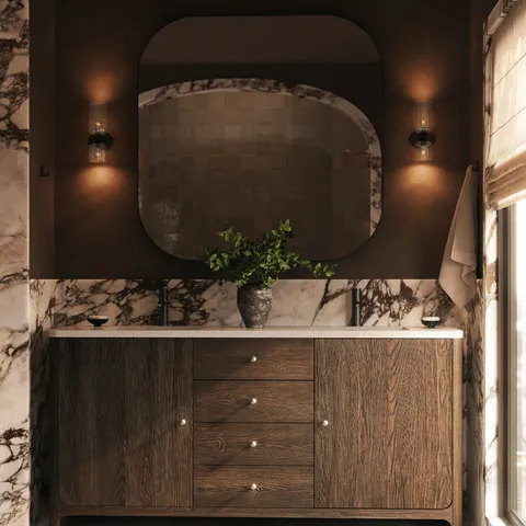 Colton 72" Double Vanity in Sable with 3 cm White Zeus Quartz Top