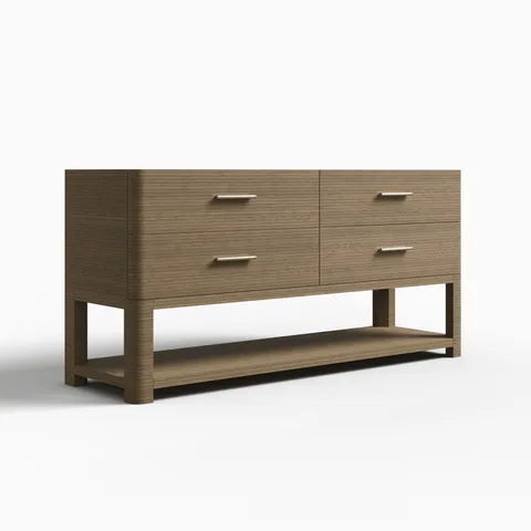 Paxton 72" Double Vanity Cabinet in Pebble Oak