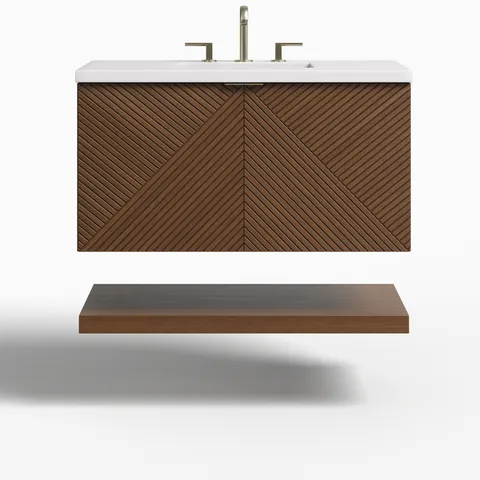 Royce 36" Single Vanity in Chestnut with 3 cm White Zeus Quartz Top