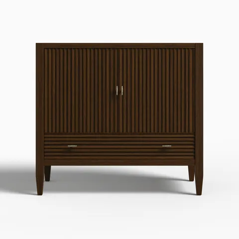 Sasha 36" Single Vanity Cabinet in Mid Century Walnut