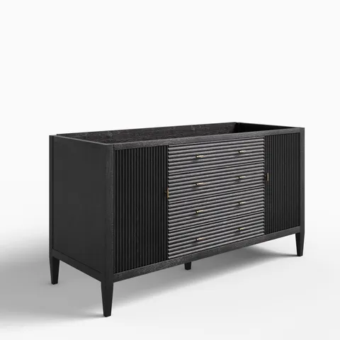 Sasha 60" Double Vanity Cabinet in Carbon Oak